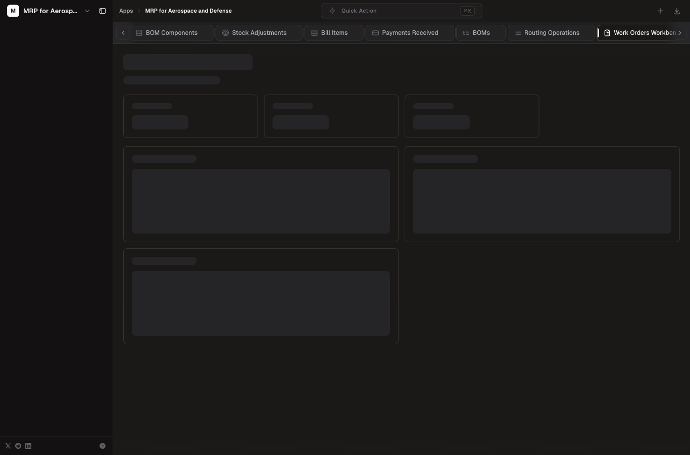 The Work Orders Workbench custom page